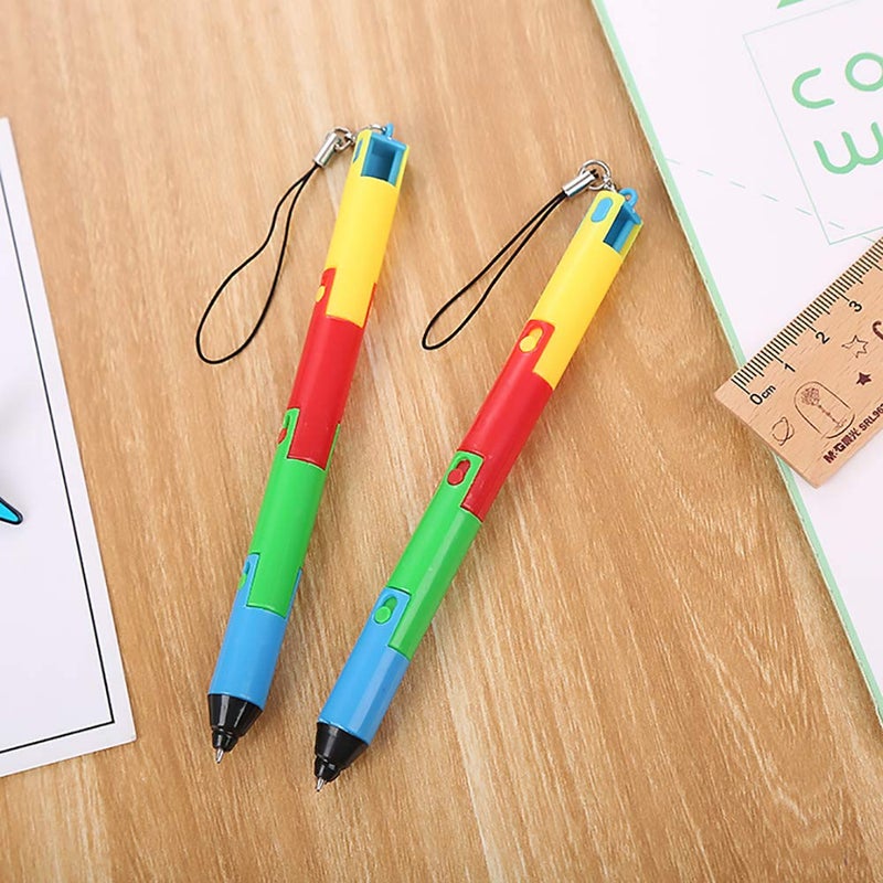Funny live Foldable Ballpoint Pen Collapsible Ball Pen, Bendable Deformable Ball Pen, Funny Ballpoint Creative Stationery Gift for Child, Pendant Decoration Pens, 0.5mm, Blue Ink, 8 pcs - Image 5